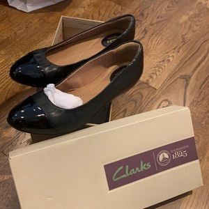 Black flats, Clark’s, size 8